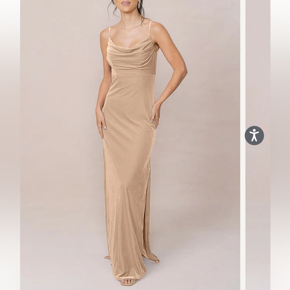 Dresses & Skirts - Revelry Skye Velvet Dress in Gold Champagne